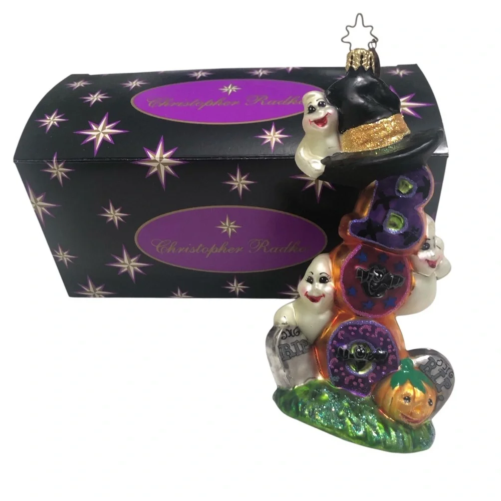 Christopher Radko | Retired Rare Grave Tidings Ghost Boo Halloween Ornament Box